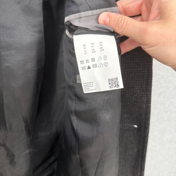 Boss by Hugo Boss Mens Wool Blend Formal Coat Size 42R Charcoal Grey Dressy Long - Picture 9 of 16